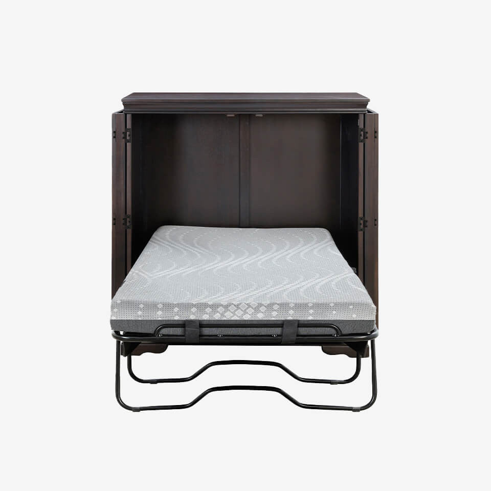 Night & Day San Sebastian Cabinet Murphy Bed In Box Twin Espresso with Sealy Gel Memory Foam Mattress