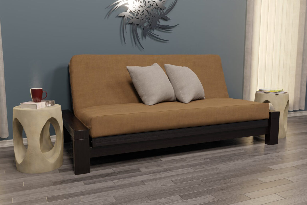 Rockwell Black Walnut Queen Wall Hugger Futon Frame
