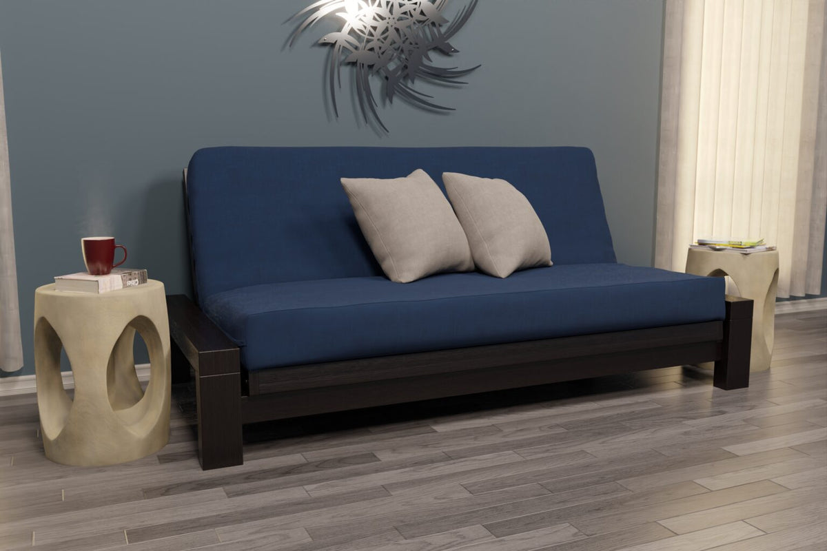 Rockwell Black Walnut Queen Wall Hugger Futon Frame