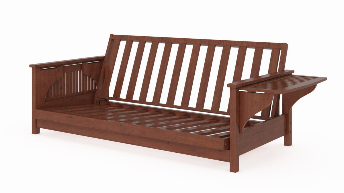 Tiro Warm Cherry Queen Wall Hugger Futon Frame