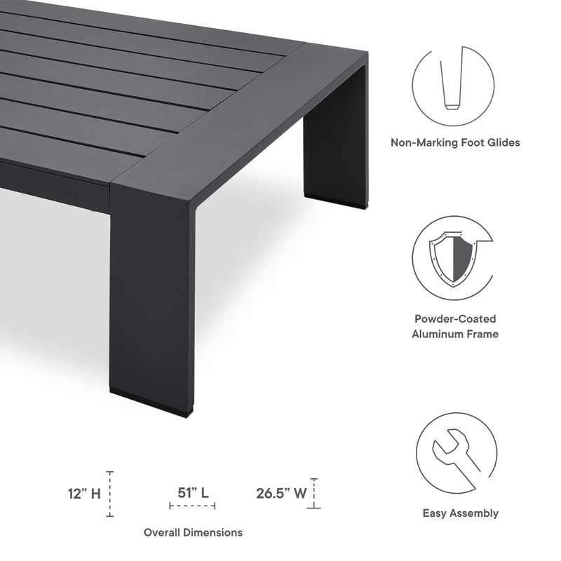 Tahoe Outdoor Patio Powder-Coated Aluminum Coffee Table By Modway