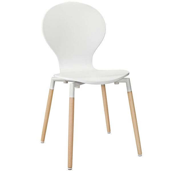 Path Dining Wood Side Chair White | Fiber by Modway
