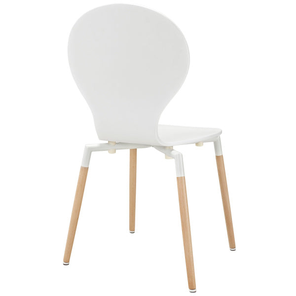 Path Dining Wood Side Chair White | Fiber by Modway