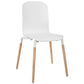 Stack Dining Wood Side Chair White by Modway