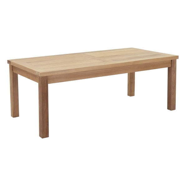 Marina Outdoor Patio Teak Rectangle Coffee Table Natural by Modway