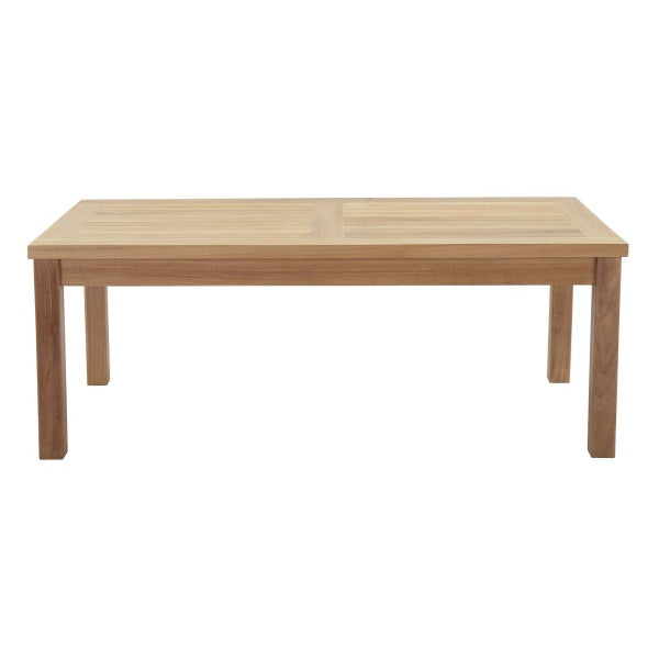 Marina Outdoor Patio Teak Rectangle Coffee Table Natural by Modway