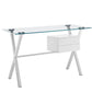 Stasis Glass Top Office Desk White by Modway