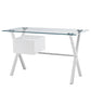 Stasis Glass Top Office Desk White by Modway