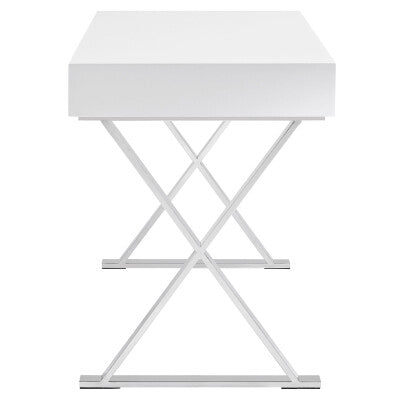 Sector Office Desk White | Fiber by Modway