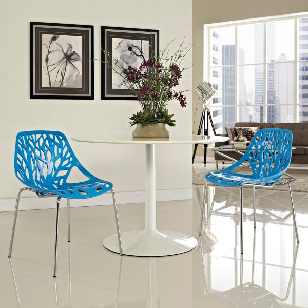 Stencil Dining Side Chair Set of 2 Blue by Modway