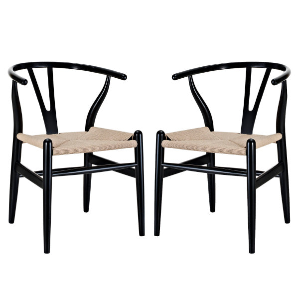 Amish Dining Armchair Set of 2 Black by Modway