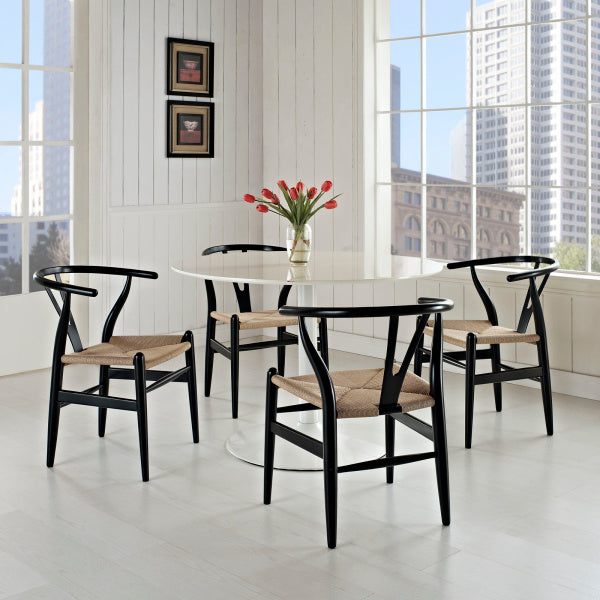 Amish Dining Armchair Set of 4 Black by Modway