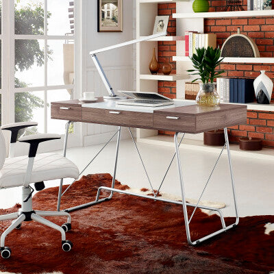 Panel Office Desk in Birch | Fiber by Modway