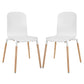 Stack Dining Chairs Wood Set of 2 White by Modway