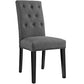 Confer Dining Fabric Side Chair Gray | Polyester by Modway