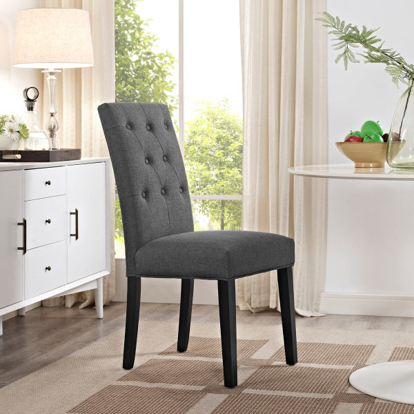 Confer Dining Fabric Side Chair Gray | Polyester by Modway
