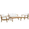 Marina 4 Piece Outdoor Patio Teak Set Arm Chairs by Modway