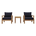 Marina 3 Piece Outdoor Patio Teak Set Arm Chairs by Modway