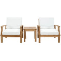 Marina 3 Piece Outdoor Patio Teak Set Arm Chairs by Modway