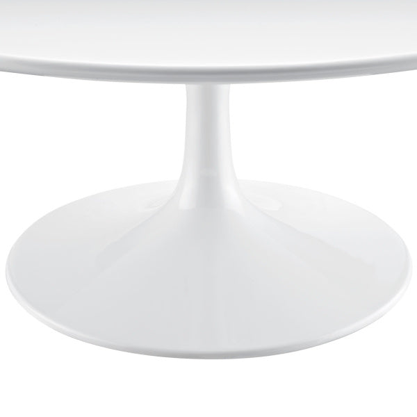 Lippa 36" Round Coffee Table with White Base by Modway