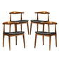 Tracy Dining Chairs Wood Set of 4 Black by Modway