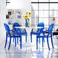 Casper Dining Armchairs Set of 4 Blue by Modway