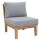 Marina 3 Piece Outdoor Patio Teak Set Natural Gray by Modway