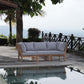 Marina 3 Piece Outdoor Patio Teak Set Natural Gray by Modway