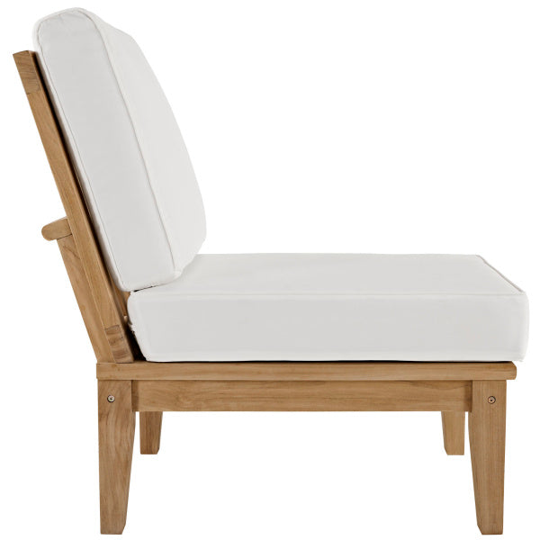 Marina 3 Piece Outdoor Patio Teak Set in Natural White by Modway