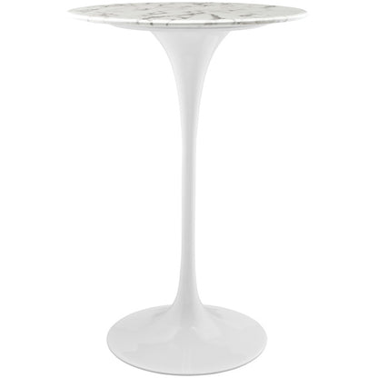 Lippa 28" Round Artificial Marble Bar Table By Modway