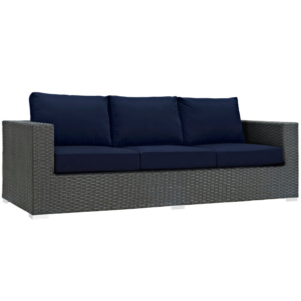 Sojourn Outdoor Patio Sunbrella Sofa in Canvas Tuscan by Modway