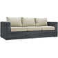 Summon Outdoor Patio Sunbrella Sofa in Canvas by Modway