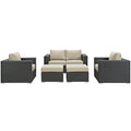 Sojourn 5 Piece Outdoor Patio Sunbrella Sectional Set by Modway