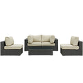 Sojourn 5 Piece Outdoor Patio Sunbrella Sectional Set by Modway