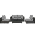 Sojourn 5 Piece Outdoor Patio Sunbrella Sectional Set by Modway