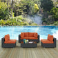 Sojourn 5 Piece Outdoor Patio Sunbrella Sectional Set by Modway