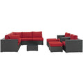 Sojourn 10 Piece Outdoor Patio Sunbrella Sectional Set by Modway