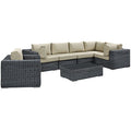 Summon 7 Piece Outdoor Patio Sunbrella Sectional Set by Modway