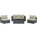 Summon 5 Piece Outdoor Patio Sunbrella Sectional Set by Modway