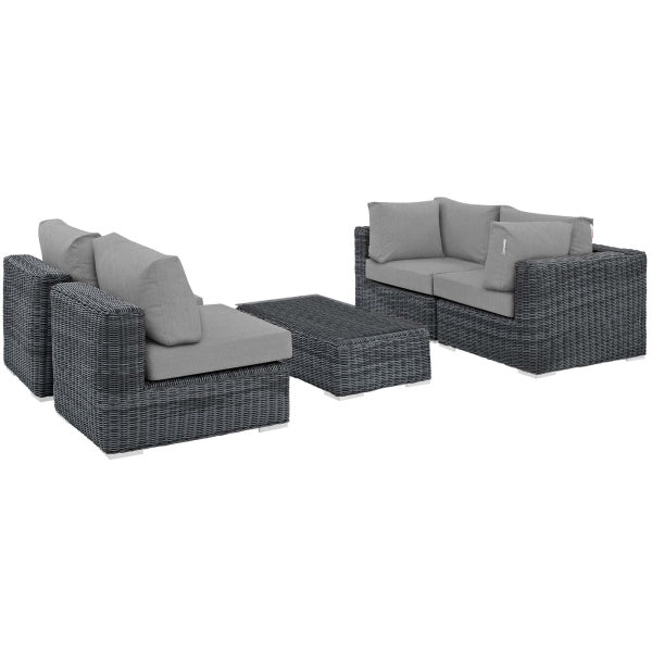 Summon 5 Piece Outdoor Patio Sunbrella Sectional Set by Modway