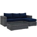 Summon 3 Piece Outdoor Patio Sunbrella Sectional Set by Modway