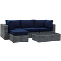 Summon 5 Piece Outdoor Patio Sunbrella Sectional Set by Modway