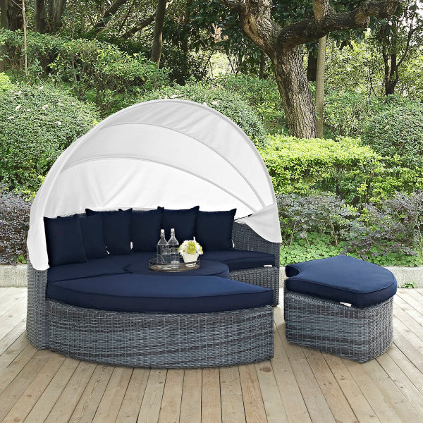 Summon Canopy Outdoor Patio Sunbrella Daybed by Modway