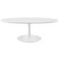 Lippa 48" OvalShaped Wood Top Coffee Table White by Modway