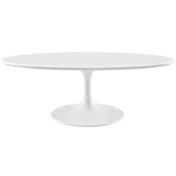 Lippa 48" OvalShaped Wood Top Coffee Table White by Modway