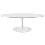 Lippa 48" OvalShaped Wood Top Coffee Table White by Modway