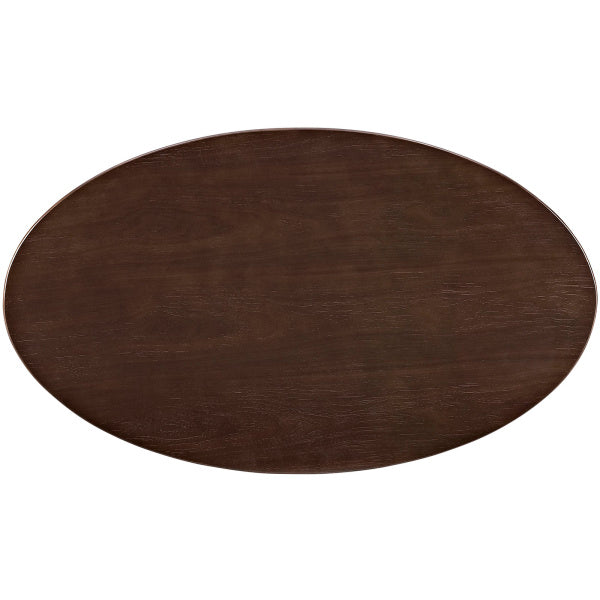 Lippa 48" Oval-Shaped Walnut Coffee Table By Modway