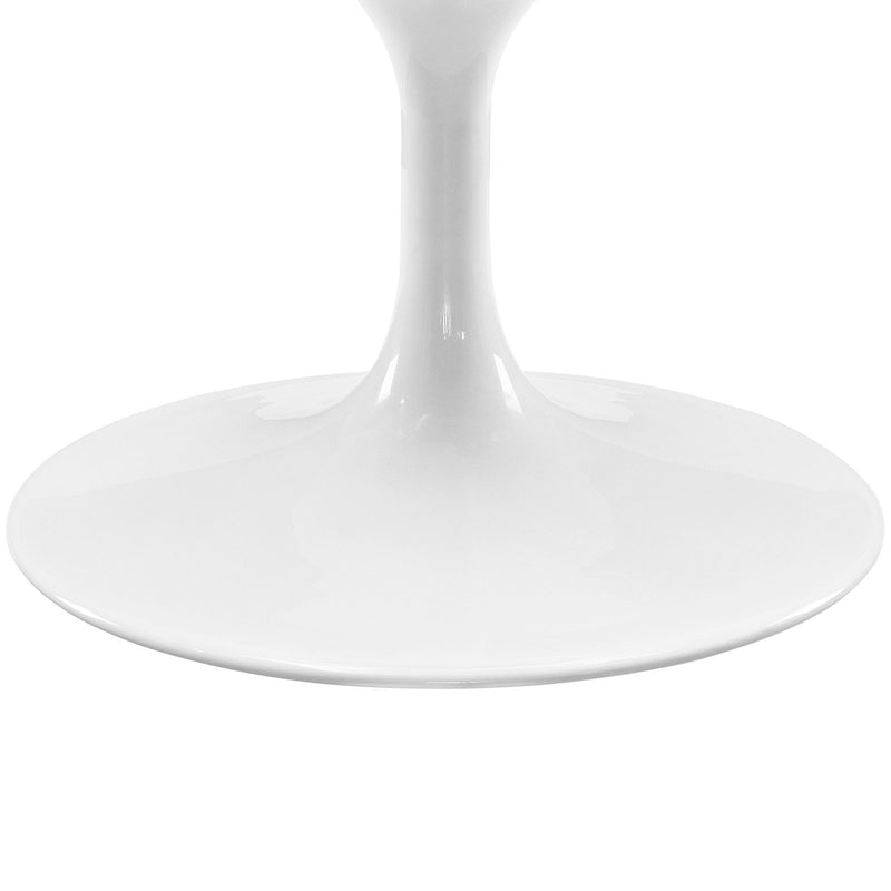 Lippa 48" Oval-Shaped Artificial Marble Coffee Table in White by Modway