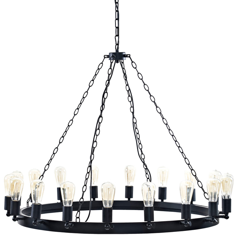 Teleport 43" Chandelier Brown in Black by Modway