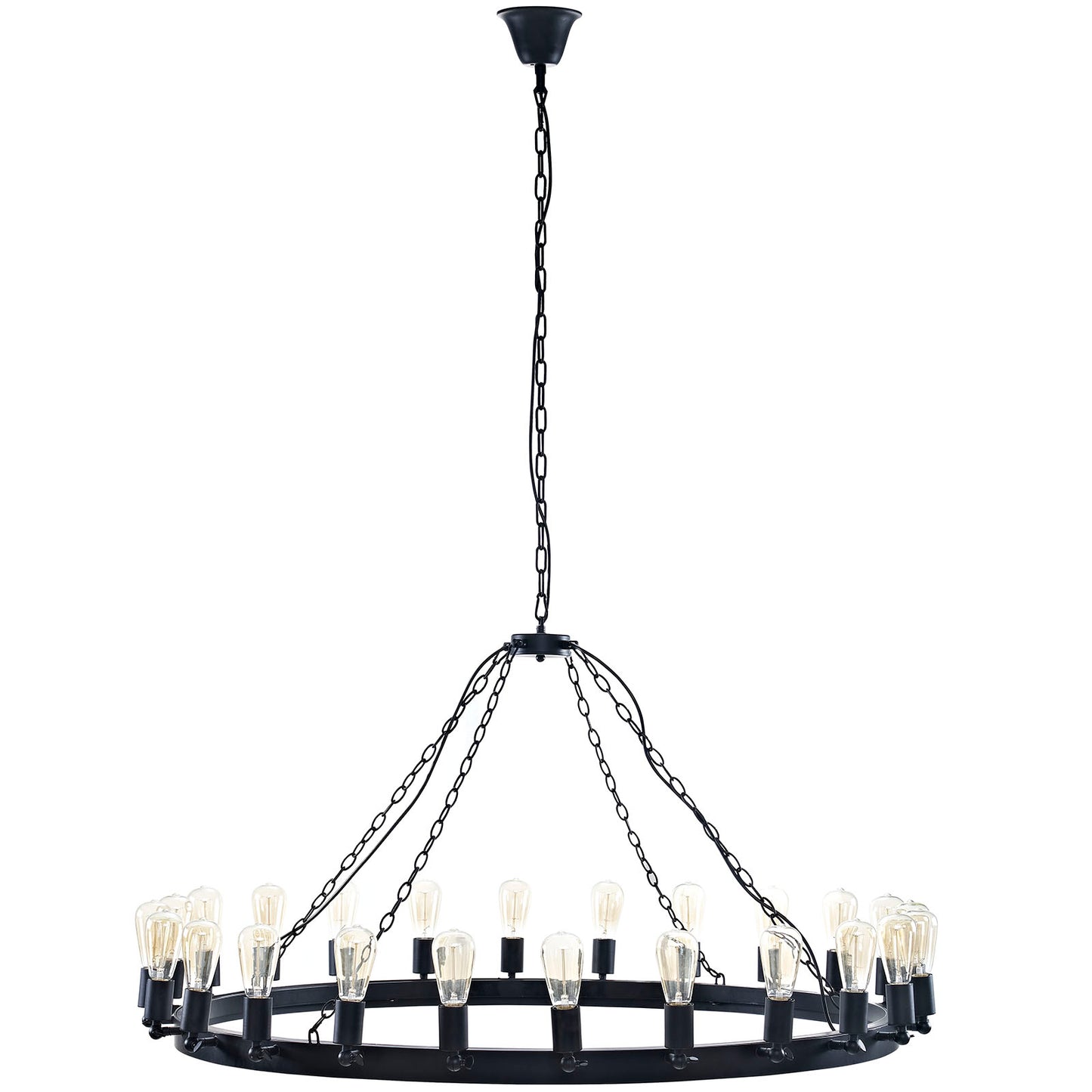 Teleport 52" Chandelier Brown in Black by Modway